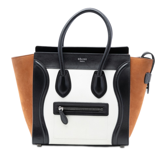 Celine Handbags - Pre-Loved Celine Micro Tricolor Nubuck and Calfskin Luggage Tote